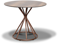 Стол обеденный ЛЕОН размером D90 столешница HPL цвет дуб подстолье металл