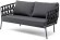 Диего диван 2-местный плетеный из роупа, каркас алюминий темно-серый (RAL7024), роуп темно-серый круглый, ткань темно-серая 019