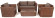 Лаунж зона серии КАПУЧИНО СИНГЛ коричневая на 4 персон с двухместным диваном из искусственного ротанга