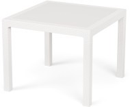 Стол обеденный YALTA (Ялта Ротанг-плюс) размером 95x95 цвет белый из пластика под искусственный ротанг