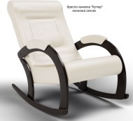 Кресло качалка СOUTURE (Кутюр) экокожа коричневого и молочного цвета