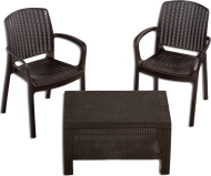Комплект мебели YALTA BALCON 2 (Ялта) темно коричневый из пластика под искусственный ротанг