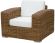 Лаунж зона ROZALINA (Розалина) на 4 персоны с двухместным диваном из плетеного искусственного ротанга цвет коричневый