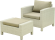 Комплект мебели CORONA (Корона) на 7 персон со столом 160х120 бежевый из искусственного ротанга