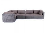 Модульный диван четырехместный серии ЛУНГО серый из искусственного ротанга
