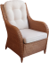 Кресло + пуфик NUBIYA (Нубия) коричневого цвета из плетеного натурального ротанга