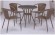Комплект мебели T282ANT/Y137C-W56 светло коричневый  со столом D72 на 4 персоны из искусственного ротанга