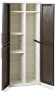Шкаф 2х дверный узкий серии WOOD LINE S (Вуд Лайн) из пластика цвет молочно-белый 255