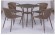 Комплект мебели T282BNT/Y137C-W56 светло коричневый  со столом 70х70 на 4 персоны из искусственного ротанга