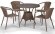 Комплект мебели SIENA (Сиена) T197AT/Y137A-W56 светло коричневый со столом D90 на 4 персоны из искусственного ротанга