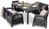 Комплект мебели серии КОРФУ ФИЕСТА (Corfu Fiesta) RF цвет графит с двумя двухместными диванами и кресламииз пластика под фактуру искусственного ротанга