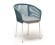 Марсель стул плетеный из роупа, каркас алюминий светло-серый (RAL7035) шагрень, роуп бирюзовый круглый, ткань светло-серая