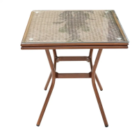 Стол обеденный BAMBOO (Бамбук) 70x70 алюминиевый из искусственного ротанга
