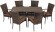 Обеденная группа RICHMOND-LION (Ричмонд-Лион) коричневая со столом 160х90 из ДПК и искусственного ротанга