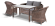 Обеденная группа серии МАКИАТО С коричневая на 4 персоны с двухместным диваном со стол 140х80 из плетеного искусственного ротанга