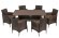 Обеденная группа RICHMOND-MARCEL (Ричмонд-Марсель) коричневая со столом 160х90 из ДПК и искусственного ротанга