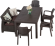 Комплект мебели YALTA FAMILY 4 CHAIR (Ялта) темно коричневый из пластика под искусственный ротанг
