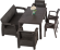 Комплект мебели YALTA BIG FAMILY 2 ARMCHAIR (Ялта) темно коричневый из пластика под искусственный ротанг