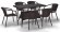 Комплект мебели MONIKA (Моника) T198D/Y137C коричневый со столом 130х70 на 6 персон из искусственного ротанга