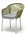 Лион стул плетеный из роупа, каркас из стали светло-серый (RAL7035) шагрень, роуп салатовый меланж круглый, ткань светло-серая