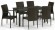 Комплект мебели MONIKA (Моника) T256A/Y379A коричневый со столом 140х90 на 6 персон из искусственного ротанга