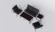 Лаунж зона GARDENINI CALMA BLACK (Кальма) на 4 персоны с двухместным диваном цвета антрацит из алюминия и тика LCLM.001.006.001.S02