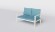 Комплект дизайнерской мебели серии RIPOSO (Рипосо) с двухместным диваном из алюминия