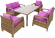 Комплект мебели серии ARIVA (Арива) со столом 150х90 на 8 персон светло-коричневого цвета из искусственного ротанга