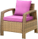 Комплект мебели серии ARIVA (Арива) со столом 150х90 на 8 персон светло-коричневого цвета из искусственного ротанга