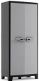 Шкаф 2-х дверный узкий TITAN TALL CABINET (Титан) серого цвета из пластика