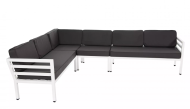 Угловой модульный диван серии ГЛОРИЯ белый из алюминия