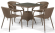 Комплект мебели SIENA (Сиена) T197BT/Y137C светло коричневый со столом 80х80 на 4 персоны из искусственного ротанга