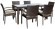 Стол обеденный серии MILANO (Милано) размером 150х90 из искусственного ротанга темно коричневый