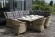 Стол обеденный серии БЕРГАМО 180х100 соломенный из искусственного ротанга
