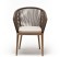 Марсель стул плетеный из роупа, основание дуб, роуп коричневый круглый, ткань бежевая