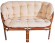 Комплект мебели BAMBINA (Бамбина) кофейный на 4 персоны коричневого цвета из натурального ротанга