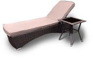 Комплект мебели шезлонг ПРЕСТИЖ коричневый со столиком из искусственного ротанга