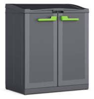 Шкаф 2-х дверный MOBY COMPACT STORE (Моби) серого цвета из пластика