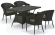 Комплект мебели MONIKA (Моника) T198A/Y97B коричневый на 4 персоны со столом 140х80 из искусственного ротанга