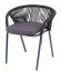 Женева стул плетеный из роупа, каркас алюминий темно-серый (RAL7024) шагрень, роуп темно-серый круглый, ткань темно-серая