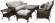 Лаунж зона VERANDA на 7 персон цвет коричневый с трехместным диваном из плетеного искусственного ротанга