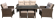 Комплект мебели серии JEANA (Джина) коричневый со столом 145х75 на 7 персон и трехместным диваном из плетеного искусственного ротанга