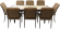 Обеденная зона серии DANIELA (Даниела) на 8 персон столом 205х107 коричневого цвета из искусственного ротанга и мрамора