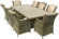 Обеденная зона JANGL (Джангл) на 8 персон со столом 240х100 серо-коричневого цвета из искусственного ротанга